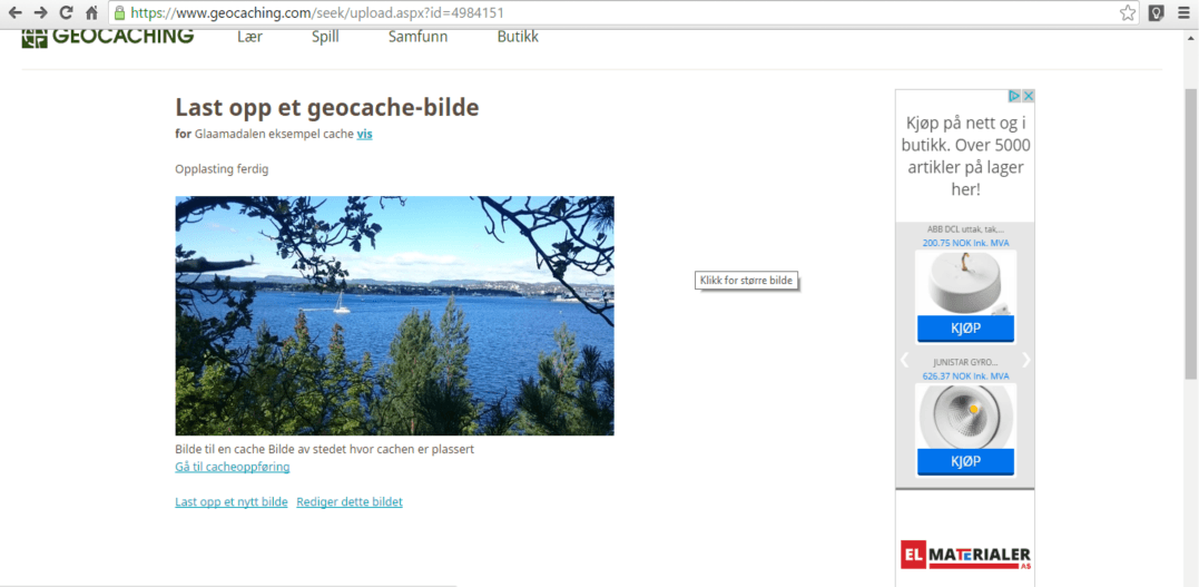 Bildet er lastet opp på geocaching.com