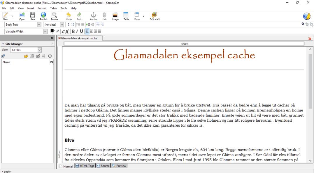 Endret font