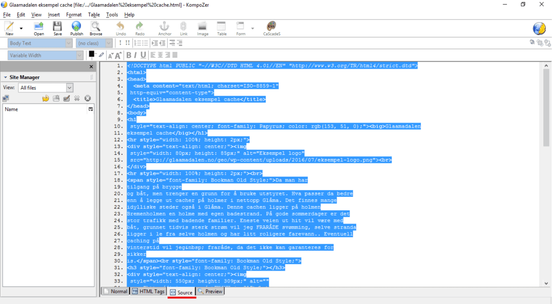 HTML koden